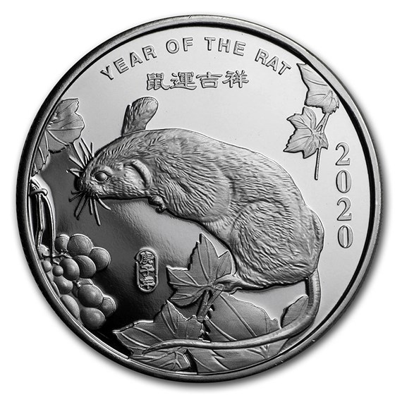 1/2 oz Silver Round - APMEX (2020 Year of the Rat) 1/2 oz Silver Round - APMEX (2020 Year of the Rat)